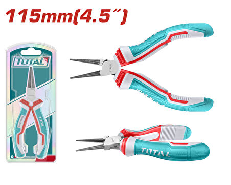 TOTAL ELEKTRONİKÇİ TİP YUVARLAK UÇLU KARGA BURUN 115MM THTMN656