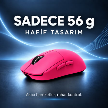 MCHOSE A5 V3 Berry Red 8K Hz Kablosuz Gaming Mouse ( MC-A5V3-1)