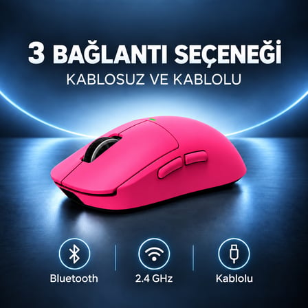 MCHOSE A5 V3 Berry Red 8K Hz Kablosuz Gaming Mouse ( MC-A5V3-1)