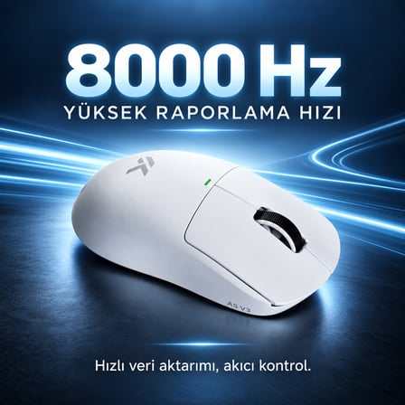 MCHOSE A5 V3 White 8K Hz Kablosuz Gaming Mouse (MC-A5V3-2)