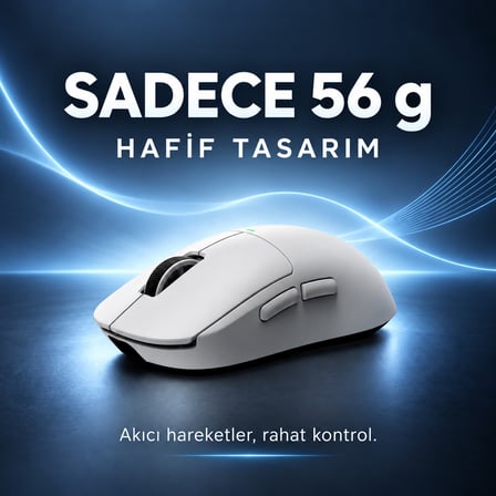 MCHOSE A5 V3 White 8K Hz Kablosuz Gaming Mouse (MC-A5V3-2)