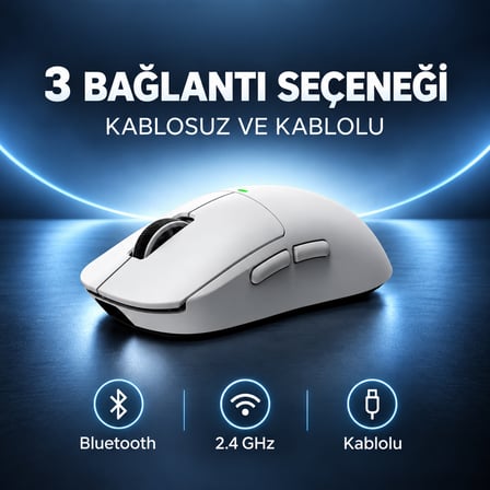 MCHOSE A5 V3 White 8K Hz Kablosuz Gaming Mouse (MC-A5V3-2)
