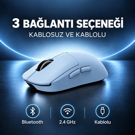 MCHOSE A5 V3 Blue 8K Hz Kablosuz Gaming Mouse ( MC-A5V3-3)