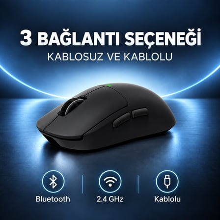 MCHOSE A5 V3 Black 8K Hz Kablosuz Gaming Mouse (HW-A5V3-4)