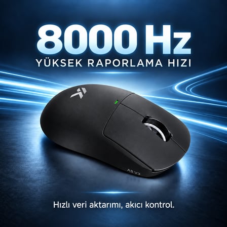 MCHOSE A5 V3 Black 8K Hz Kablosuz Gaming Mouse (HW-A5V3-4)