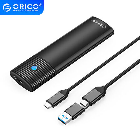 Orico USB3.2 Gen2 10Gbps 4TB M.2 NVME NGFF SSD Muhafaza Harddisk Kutusu, SATA PCIe M-Key B+M Key, 2230/2242/2260/2280, Siyah, PWEM2-G2-BK