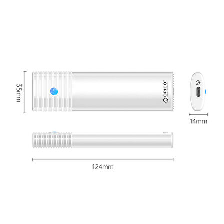 Orico USB3.2 Gen2 10Gbps 4TB M.2 NVME NGFF SSD Muhafaza Harddisk Kutusu, SATA PCIe M-Key B+M Key, 2230/2242/2260/2280, Beyaz, PWEM2-G2-WH