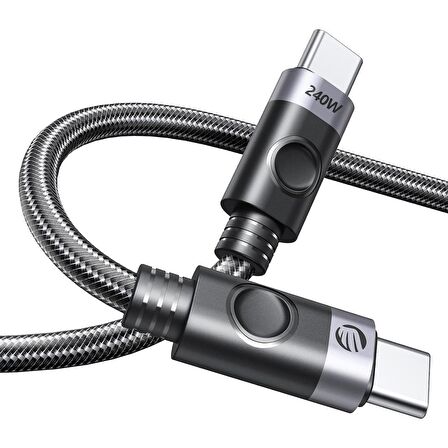 Orico 240W 5A PD Type-C to Type-C Hızlı Şarj ve Data Kablosu 1 Metre Siyah