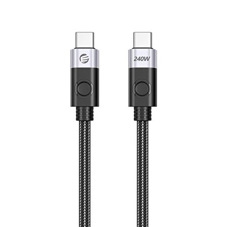Orico 240W 5A PD Type-C to Type-C Hızlı Şarj ve Data Kablosu 1.5 Metre Siyah