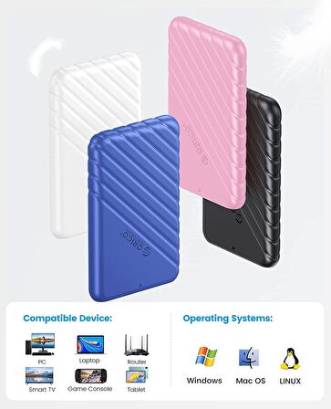 Orico Type-C to Type-C USB3.1 Gen1 6Gbps 2.5” inch SATA SSD Hard Disk Kutusu Siyah