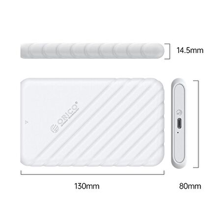 ORICO Type-C to Type-C USB3.1 Gen1 6Gbps 2.5” inch SATA SSD Hard Disk Kutusu Beyaz