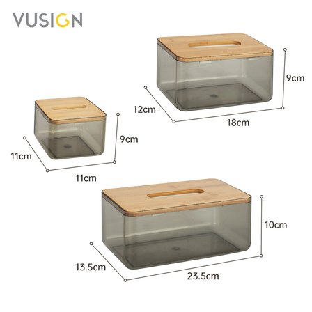 VUSIGN Bambu ahşap kapaklı Kağıt Mendil Kutusu