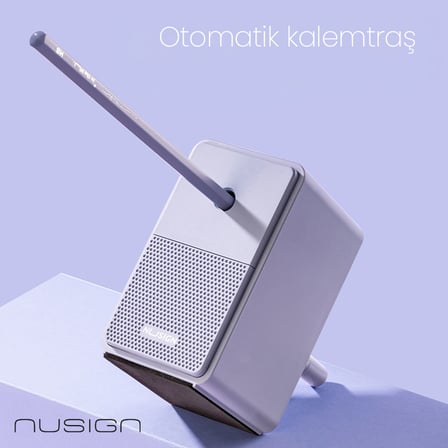 NUSIGN Döner Kalemtıraş 6.9-8mm Grafit Kalem Uyumlu Gri Kalemtıraş
