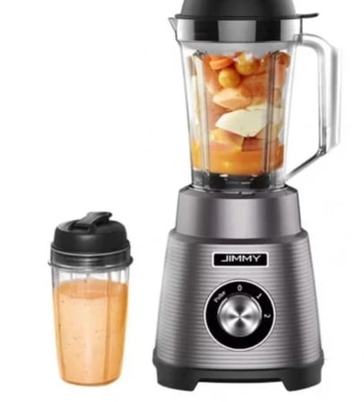JIMMY B32 Kişisel Blender - Gri (700W, 0.9 Litre, 22.000 RPM, Paslanmaz Çelik Dörtlü Bıçak)