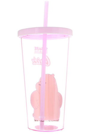 We Bare Bears Lisanslı Pipetli Plastik Şişe (600Ml) - Boz Ayı