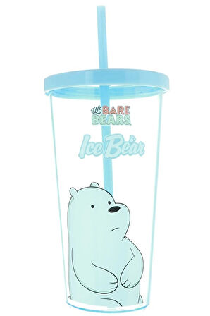 We Bare Bears Lisanslı Pipetli Plastik Şişe (600Ml) - Kutup Ayısı