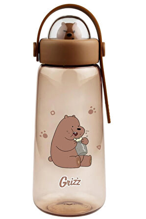 We Bare Bears Lisanslı Figürlü Plastik Şişe (600Ml) - Boz Ayı