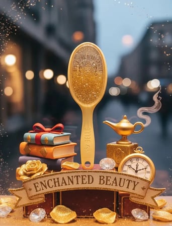 Disney Lisanslı Prenses Belle Glitterlı Saç Fırçası – Işıltılı Kolay Tarama Sağlayan 22,8 Cm
