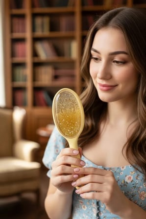 Disney Lisanslı Prenses Belle Glitterlı Saç Fırçası – Işıltılı Kolay Tarama Sağlayan 22,8 Cm