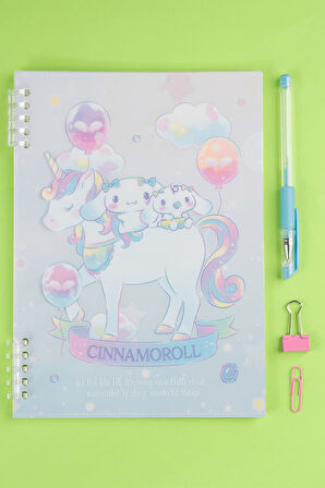 Sanrio Lisanslı B5 Telli Defter (36 Yaprak) - Cinnamoroll ile Hayal Dünyasına Yolculuk