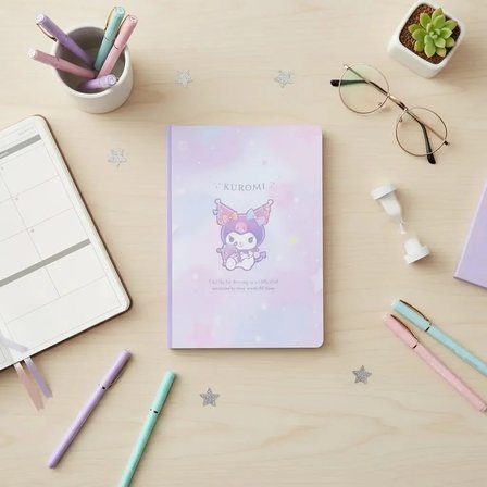 Sanrio Lisanslı Kuromi A5 Ciltli Defter 32 Yaprak 15 CM