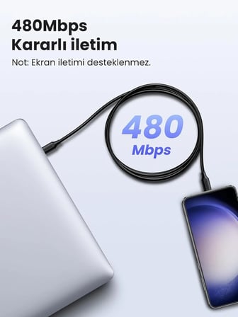 Ugreen 15178 US562 100W PD USB-C to USB-C Hızlı Şarj ve Data Kablo Siyah 2metre