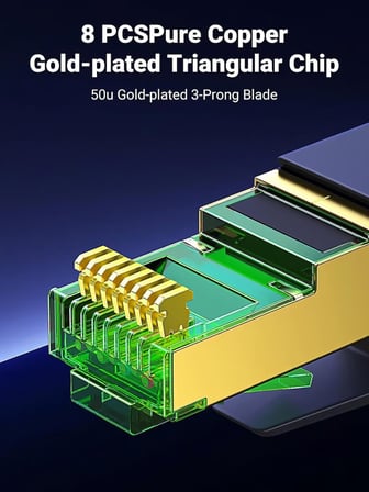 UGREEN 15246 NW264 CAT8 40Gbps 2000MHz Yüksek Ağ Hızı FTP Ethernet Kablo Örgülü 1.5metre