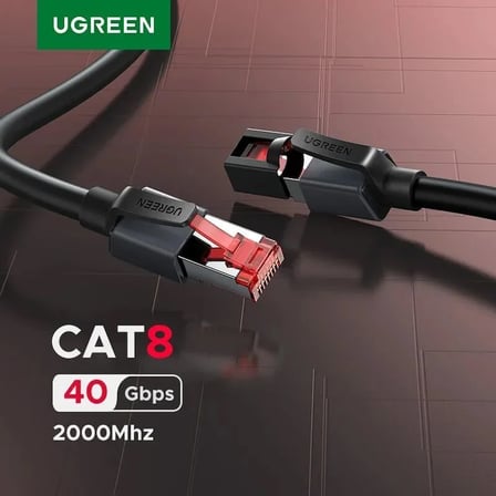 Ugreen 15247 NW264 CAT8 40Gbps 2000MHz Yüksek Ağ Hızı Gigabit FTP Ethernet Kablo Örgülü 3metre