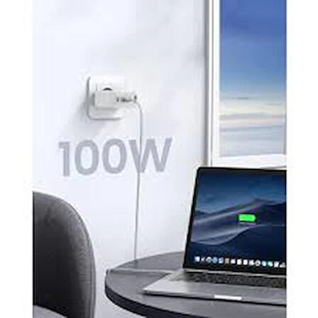 Ugreen Nexode Gan x 100W Hızlı Şarj Cihazı 4 Portlu Pd Qc 3xusb-C, 1xusb-A, Beyaz, 15337