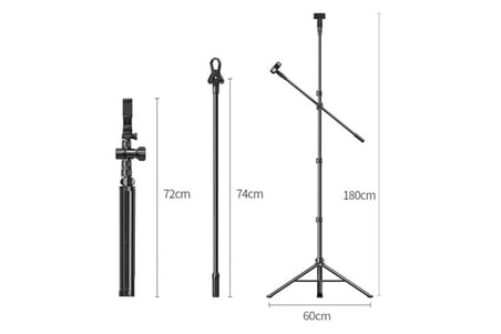 UGREEN 15646 LP679 4"-7.2" 72-180cm Profesyonel Yer Tipi Mikrofon ve Telefon Ayarlanabilir Tripod