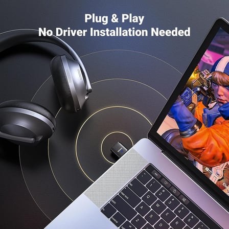 Ugreen 15765 CM668 Bluetooth 5.3 Oyun Ses aptX HD/Adaptive Ses Verici Transmitter Adaptör
