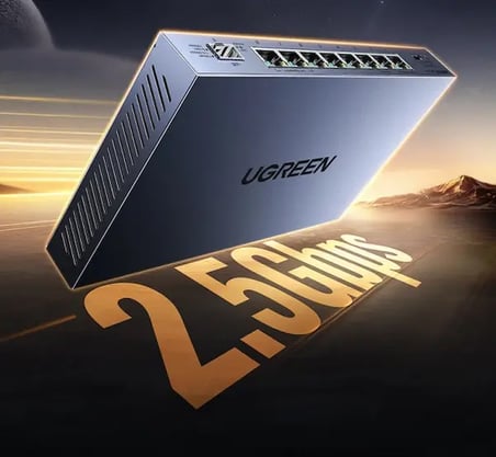Ugreen 15812 CM754 9 Port Bağlantı Noktalı 2.5Gbps 8xRJ45 2.5GbE 1xSFP+ 2.5G Light Managed Gigabit Ethernet Switch