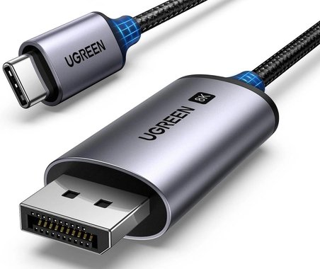 UGREEN 25157 CM556 8K 60Hz 4K 240Hz v1.4 USB-C to DisplayPort Görüntü ve Ses Aktarım Kablosu Örgülü 1metre
