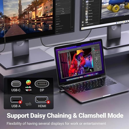 UGREEN 25157 CM556 8K 60Hz 4K 240Hz v1.4 USB-C to DisplayPort Görüntü ve Ses Aktarım Kablosu Örgülü 1metre