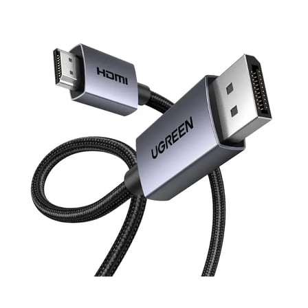 UGREEN 25491 DP119 1080p 240Hz 2K 144Hz 4K 60Hz 18Gbps DisplayPort 1.2 Erkek to HDMI 2.0 Erkek Tek Yönlü Görüntü ve Ses Kablosu Örgülü 3metre