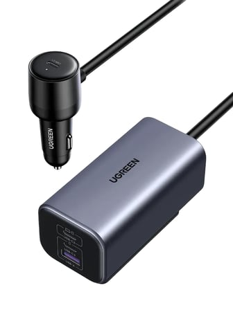Ugreen 35027 EC706 150W 4 Port 2xUSB-C 30W 1xUSB-C 140W 1xUSB-A 22.5W Gan Araç İçi Hızlı Şarj Aleti