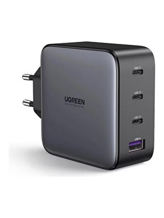 UGREEN 10375 X564 Nexode 100W GaN Hızlı Duvar Şarj Cihazı USB-C Kablolu 4 Portlu + Priz Soketi