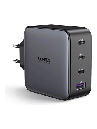 UGREEN 10375 X564 Nexode 100W GaN Hızlı Duvar Şarj Cihazı USB-C Kablolu 4 Portlu + Priz Soketi