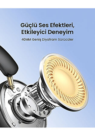 Ugreen HiTune Max2 Yapay Zeka Destekli Gürültü Engelleyici Kablosuz Kulak Üstü Kulaklık Siyah