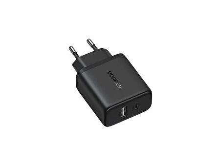 Ugreen 20W 2 Portlu Hızlı Şarj Cihazı ( 1xusb-A, 1xusb-C ) - Siyah