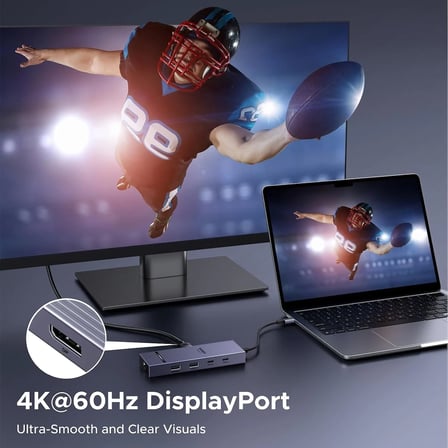 UGREEN 45365 CM880 Revodok Pro 207 7 in 1 USB-C Çoklayıcı 2xUSB-A 2xUSB-C 2x4K/60Hz HDMI 1xUSB-C PD 100W Şarj Çok Fonksiyonlu Bağlantı İstasyonu