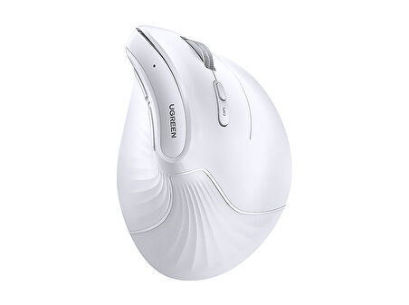 UGREEN Dikey Ergonomik Fare Kablosuz (BT 5.0+2.4G) 6 Düğmeli, 1000/1600/2000/4000 DPI Mouse, Beyaz, 45759