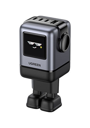 Ugreen Nexode Uno 100W Robot GaN Hızlı Şarj Cihazı 3xUSB-C, 1xUSB-A, Gri, 45515B