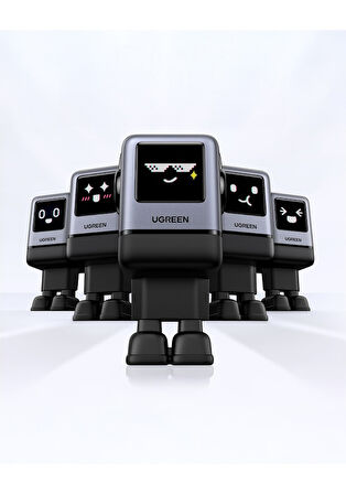 Ugreen Nexode Uno 100W Robot GaN Hızlı Şarj Cihazı 3xUSB-C, 1xUSB-A, Gri, 45515B