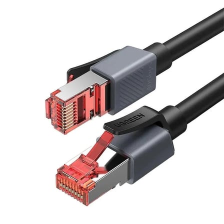 Ugreen 55192 NW323 CAT8 2000MHz 40Gbps Yüksek Ağ Hızı FRP Ethernet Kablosu Siyah 10metre