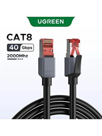 UGREEN 55193 NW323 CAT8 4K 8K 40GB/s Yüksek Ağ Hızı FRP Ethernet Kablosu 15metre