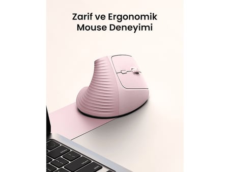 UGREEN 4000 DPI Dikey Ergonomik Mouse Pembe, 55917