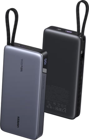 Ugreen Nexode 25.000 Mah 165W Akıllı Ekranlı, Dahili Usb-C Kablolu, Hızlı Şarj Powerbank, 55995B