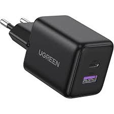 30w Gan Hızlı Şarj Cihazı 2 Portlu, 1xusb-a, 1xusb-c, Siyah 65014