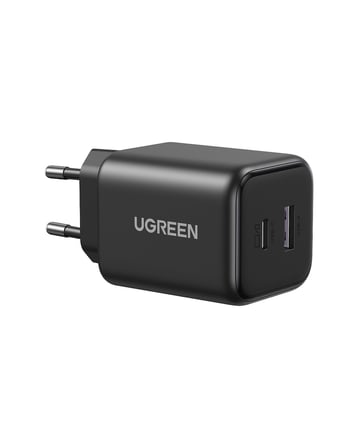 UGREEN 45W GaN Hızlı Şarj Cihazı, 1xUSB-X, 1xUSB-A, 65057, Siyah